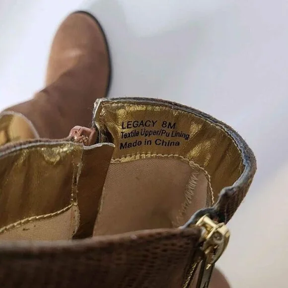 Bellini Legacy Bootie Brown Round Toe Size 8M - Picture 6 of 7